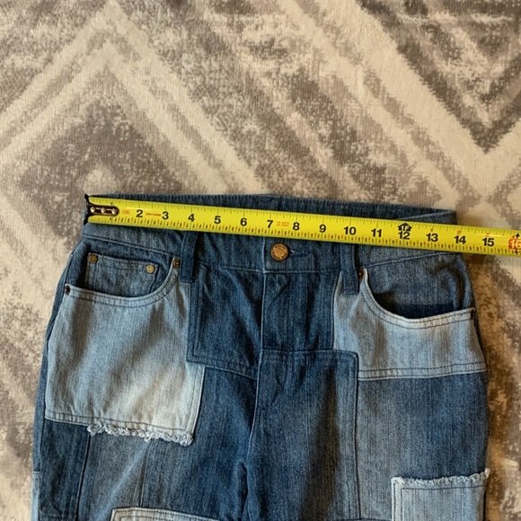Michael Kors Patchwork Jeans Sz 4 frayed hem - Picture 7 of 12